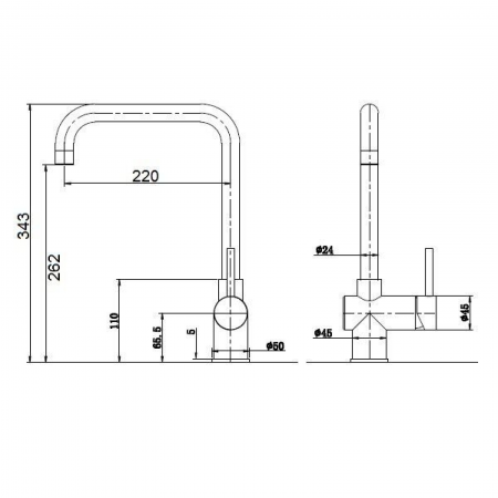 Кухонный смеситель Fabiano FKM 32 SS Inox A-61